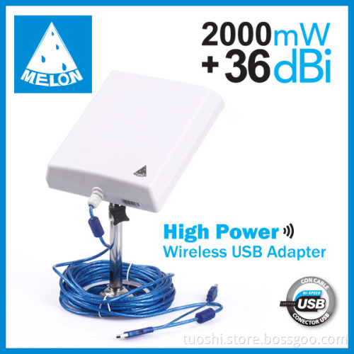 2Km wifi range outdoor panel antenna,2.4GHz,150Mbps wifi receiver,Melon wireless usb adapter